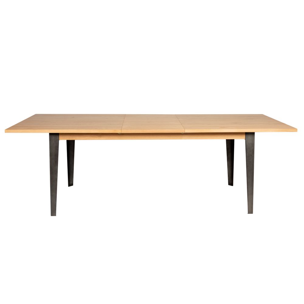 Table repas 180cm en placage chêne avec allonge intégrée 50 ou 60