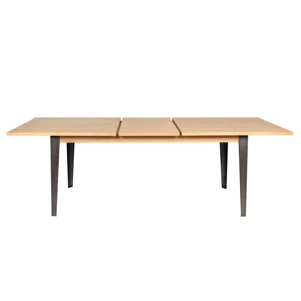 Table repas 180cm en placage chêne avec allonge intégrée 50 ou 60