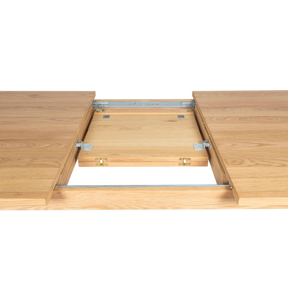 Table repas 180cm en placage chêne avec allonge intégrée 50 ou 60