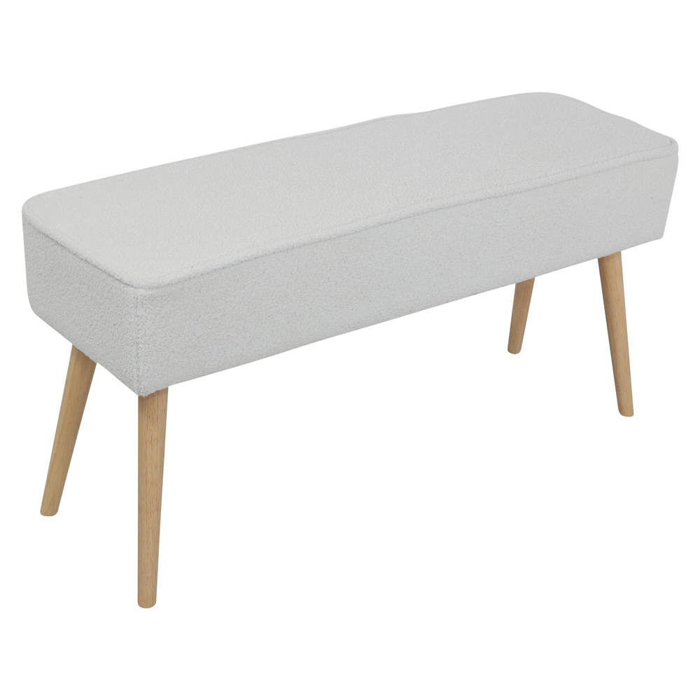 Banc tissu effet laine bouclette écru