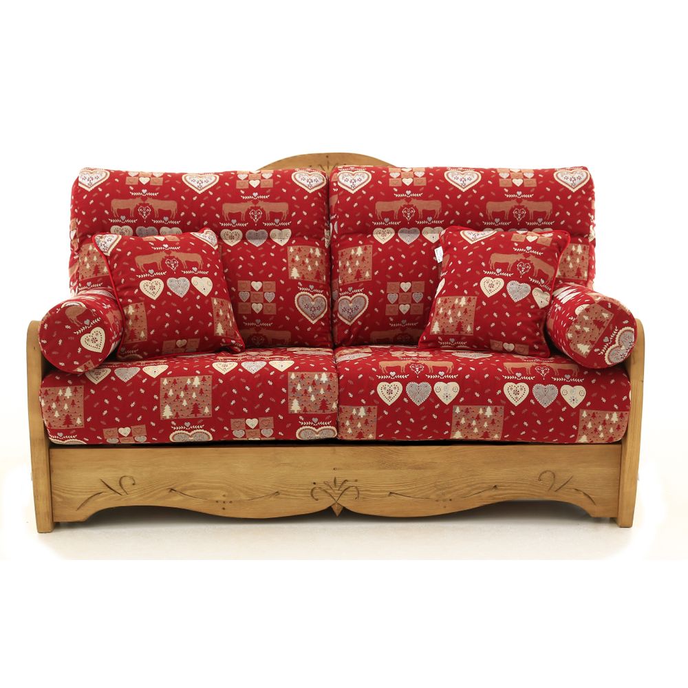 Canapé convertible 160 cm polia rouge