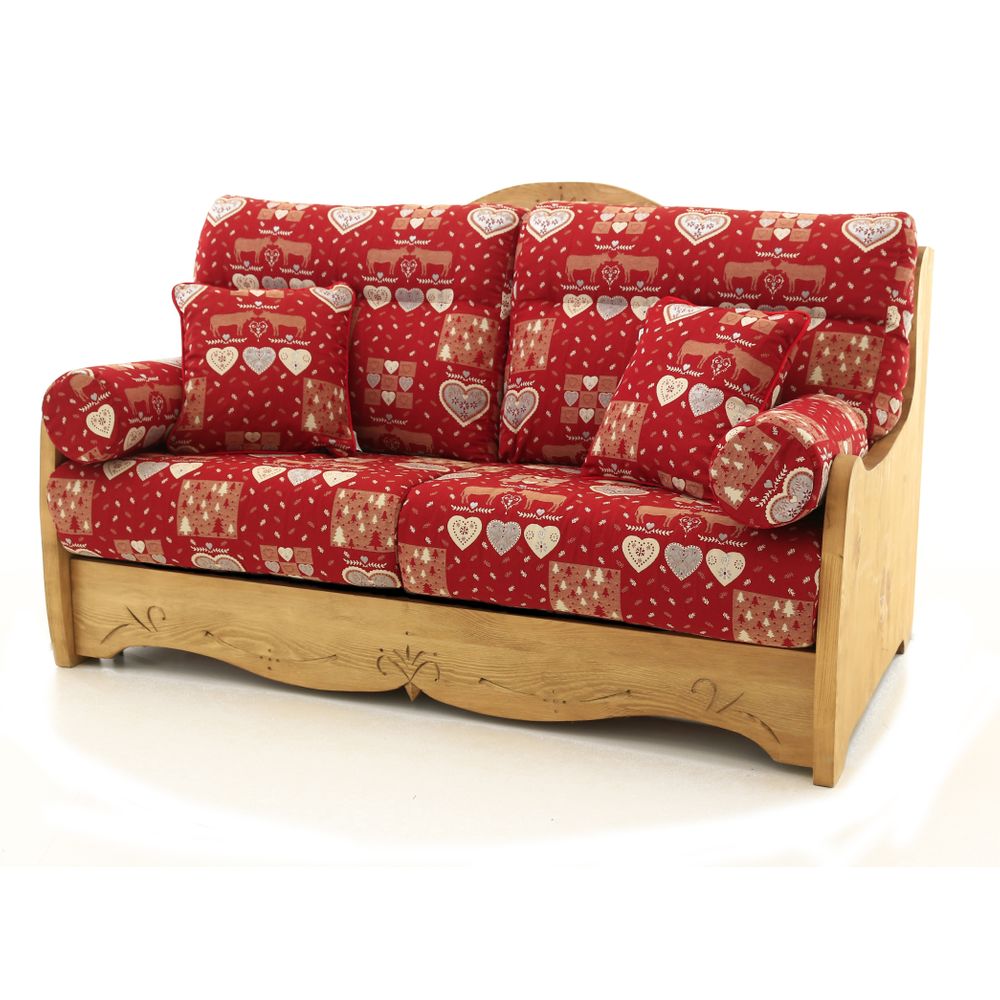 Canapé convertible 160 cm polia rouge