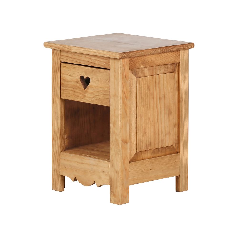 Table de chevet pin massif et coeur Région