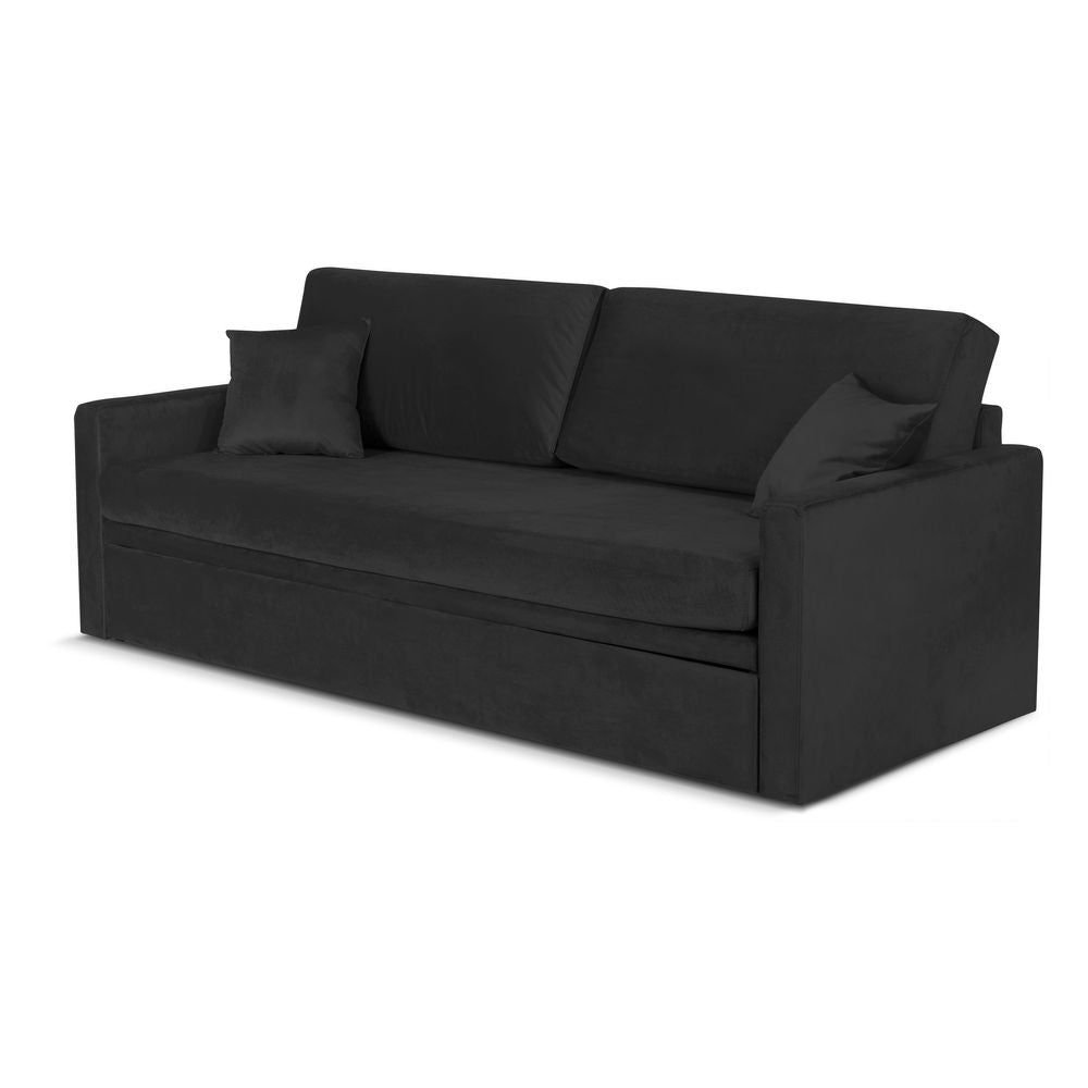 Canapé gigogne 140 x 200 cm en tissu effet velours gris foncé Ripozzini
