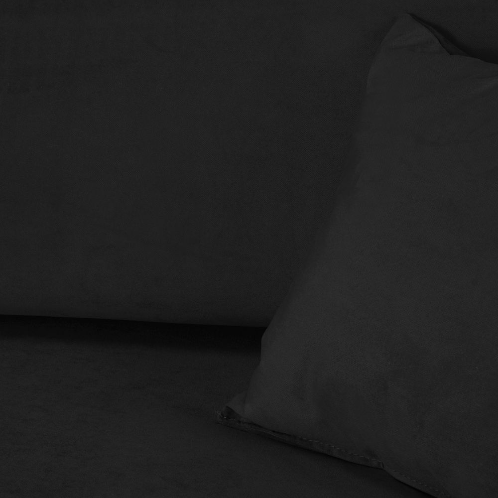 Canapé gigogne 140 x 200 cm en tissu effet velours gris foncé Ripozzini