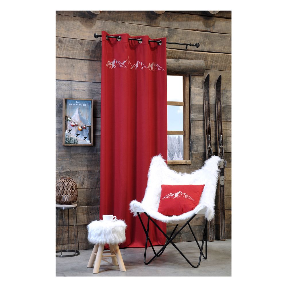 Rideau à œillets 135 x 260 cm rouge Charvin