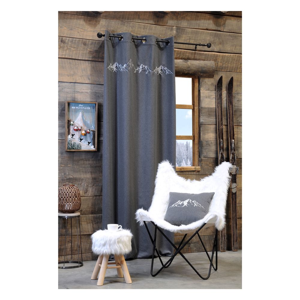 Rideau à œillets 135 x 260 cm gris Charvin