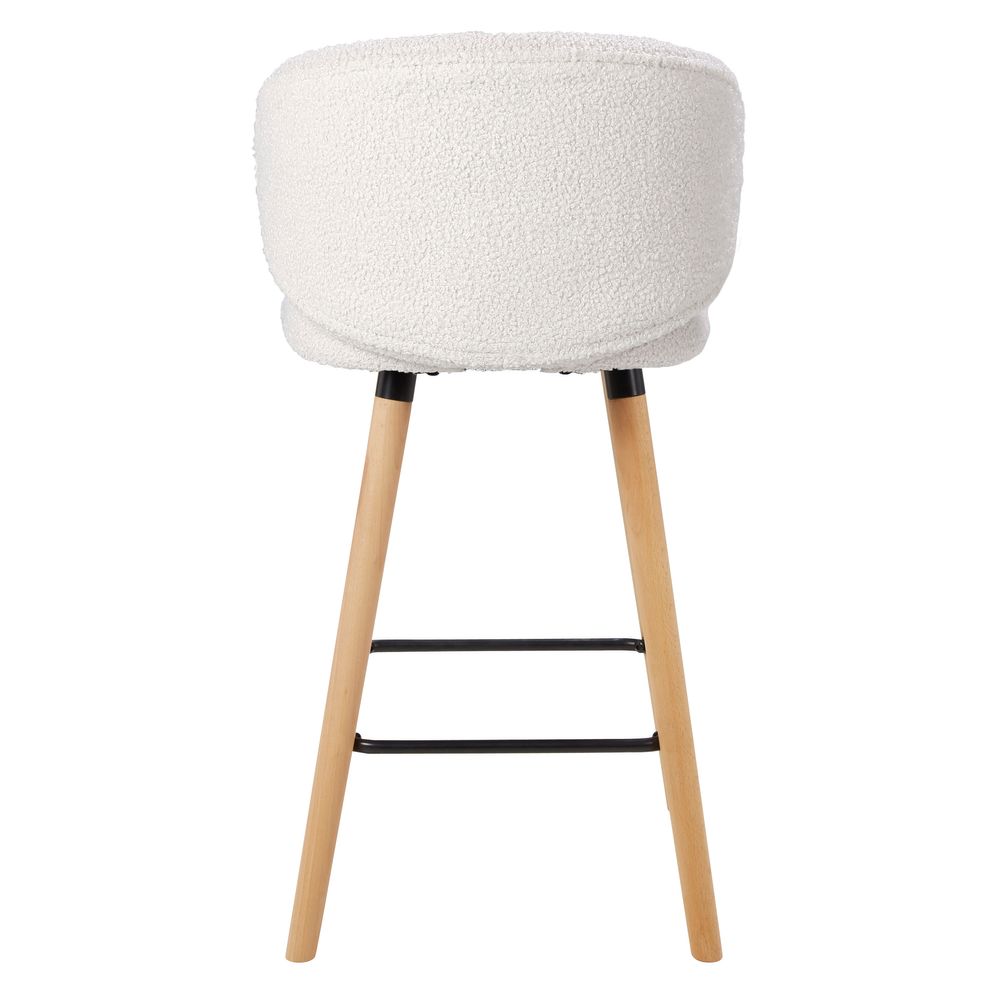 Chaise snack tissu effet laine bouclette blanche