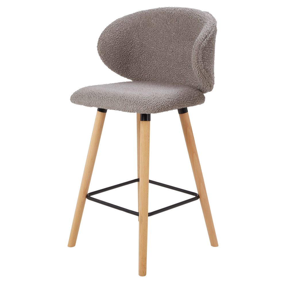 Chaise snack tissu effet laine bouclette taupe