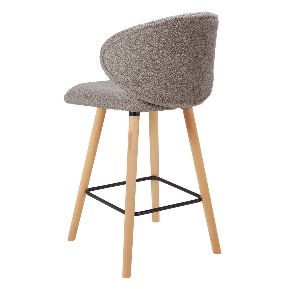 Chaise snack tissu effet laine bouclette taupe