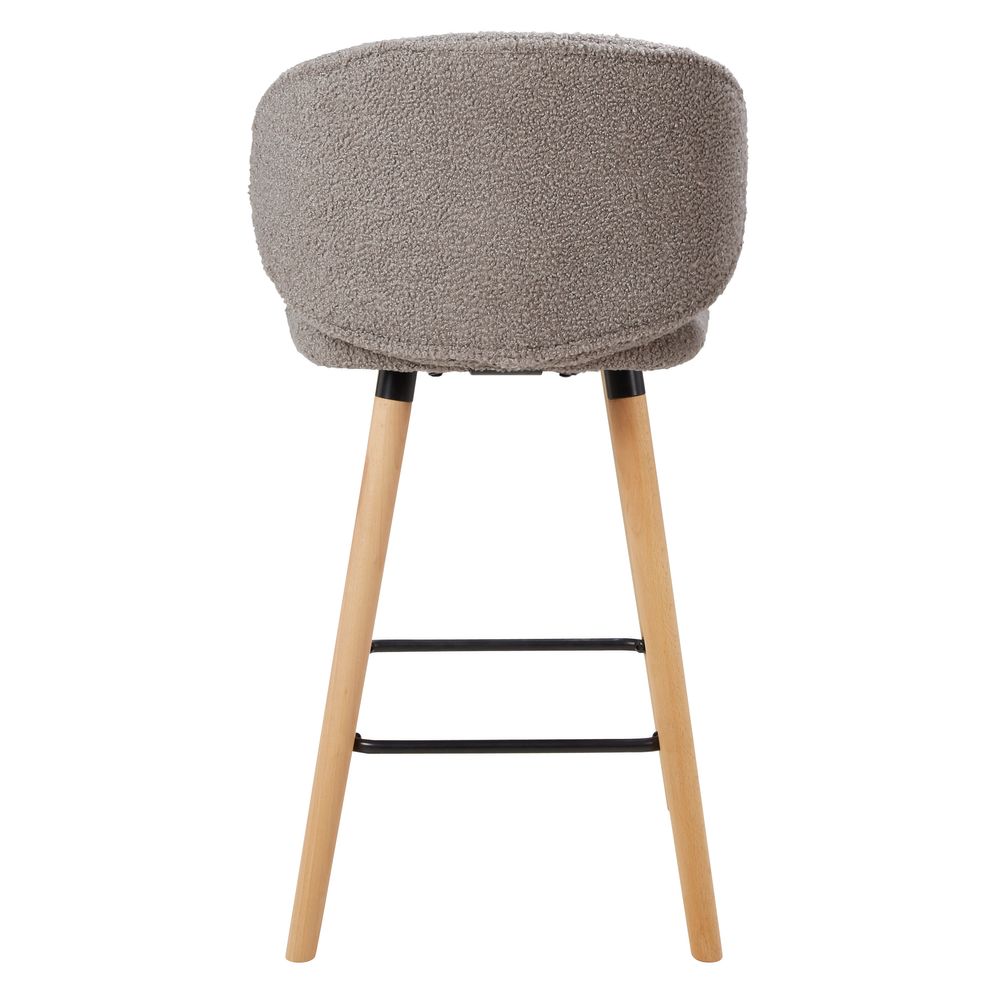 Chaise snack tissu effet laine bouclette taupe