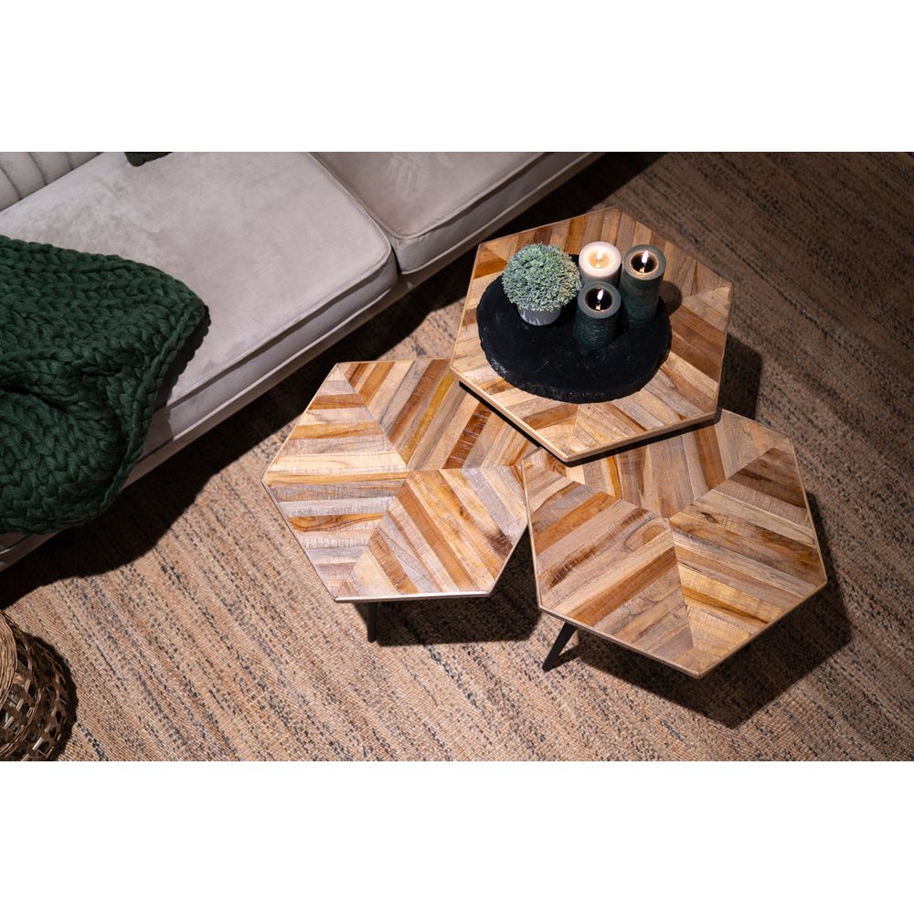 Tables basses hexagonales