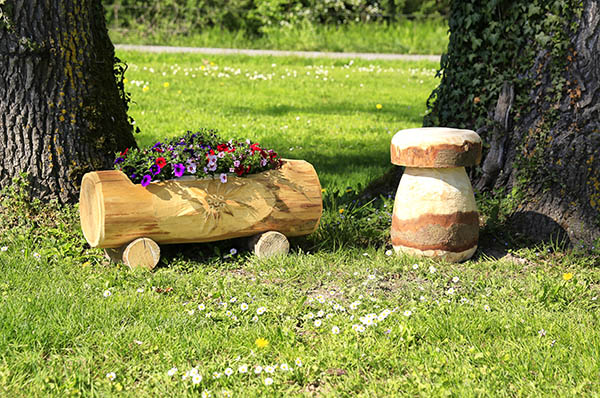 Jardinière en bois montagnarde