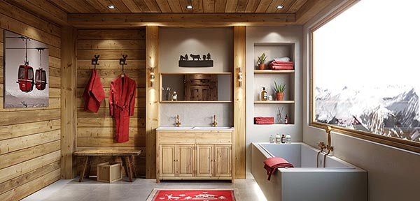 Salle de bain esprit SPA montagne