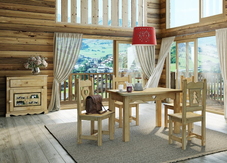 able et chaises savoyardes en pin