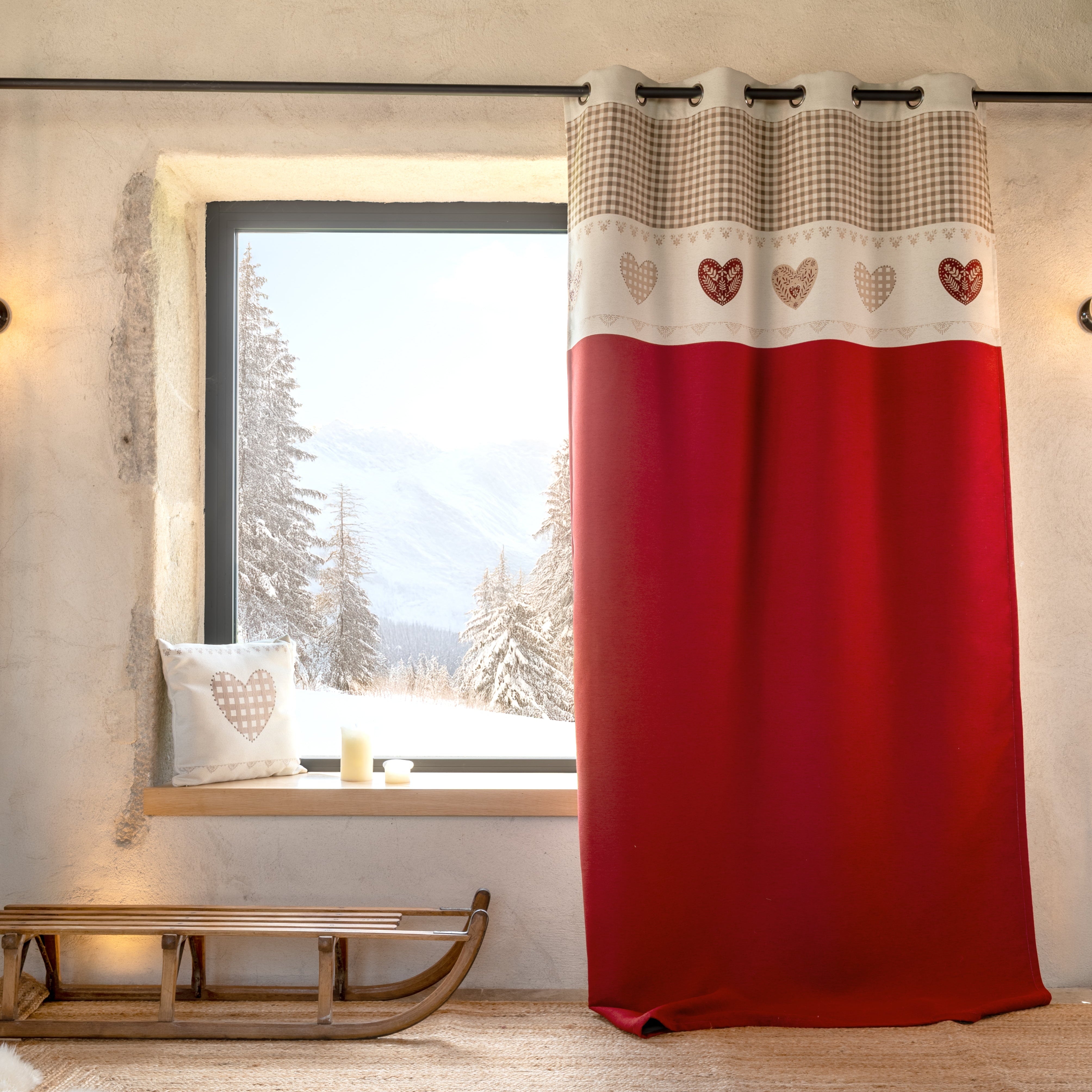 Image De Rideau Roug Rideau Ecrin Rouge 140x260