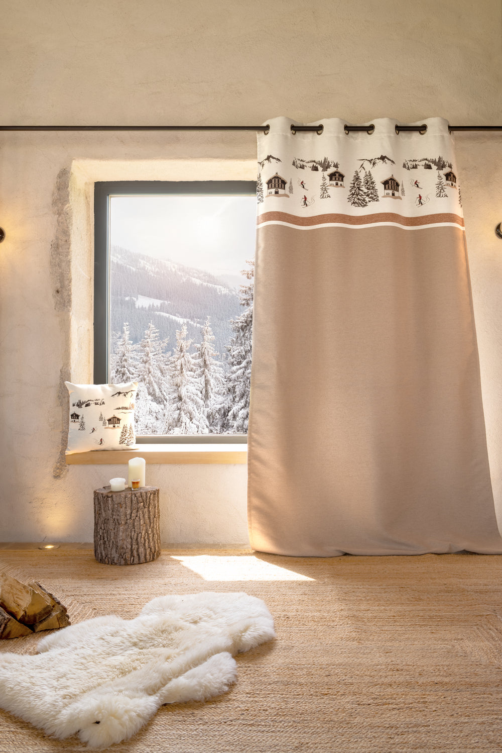 Rideau Chamonix Taupe 140x260