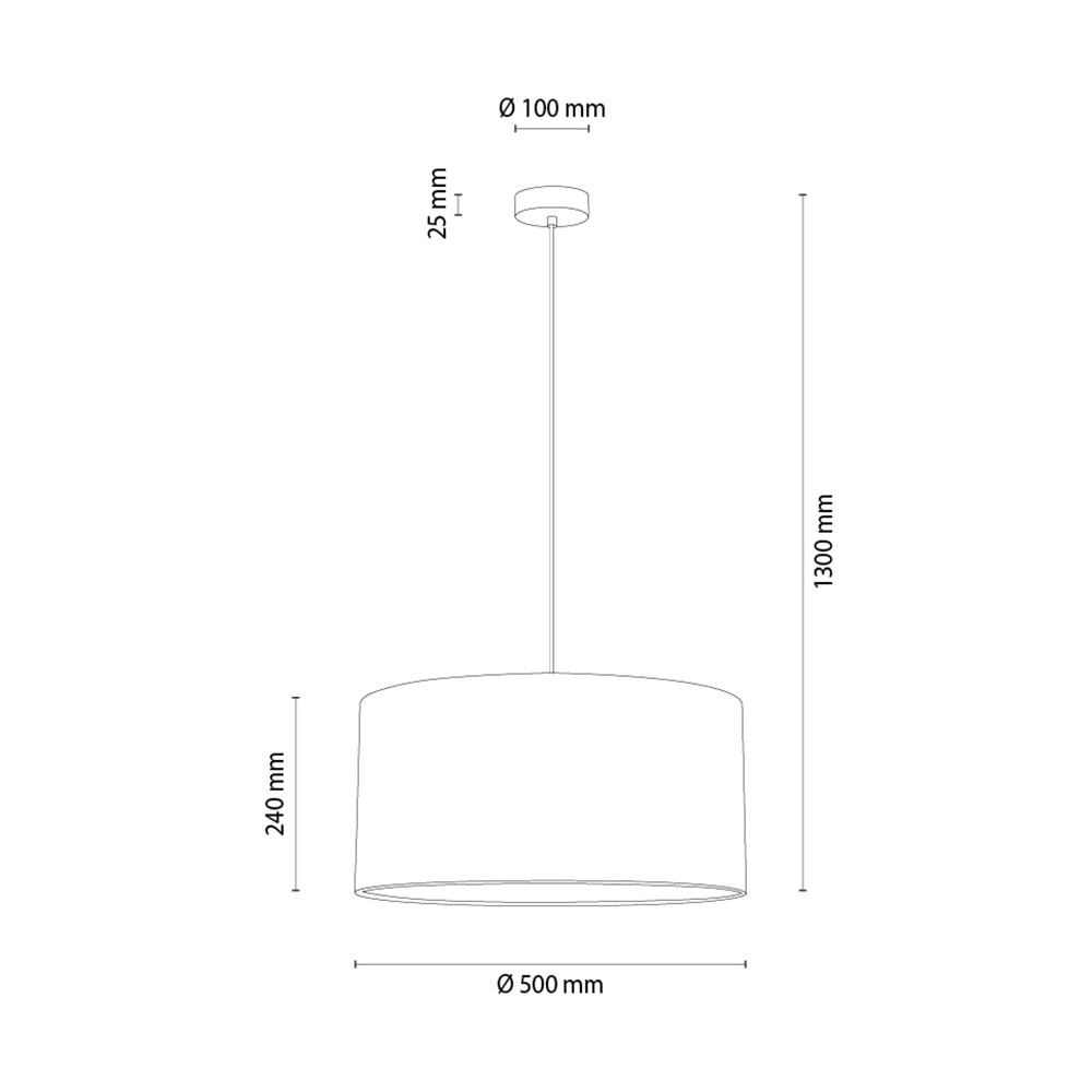 Suspension  Ø 50 cm lin et liseret | DREVA