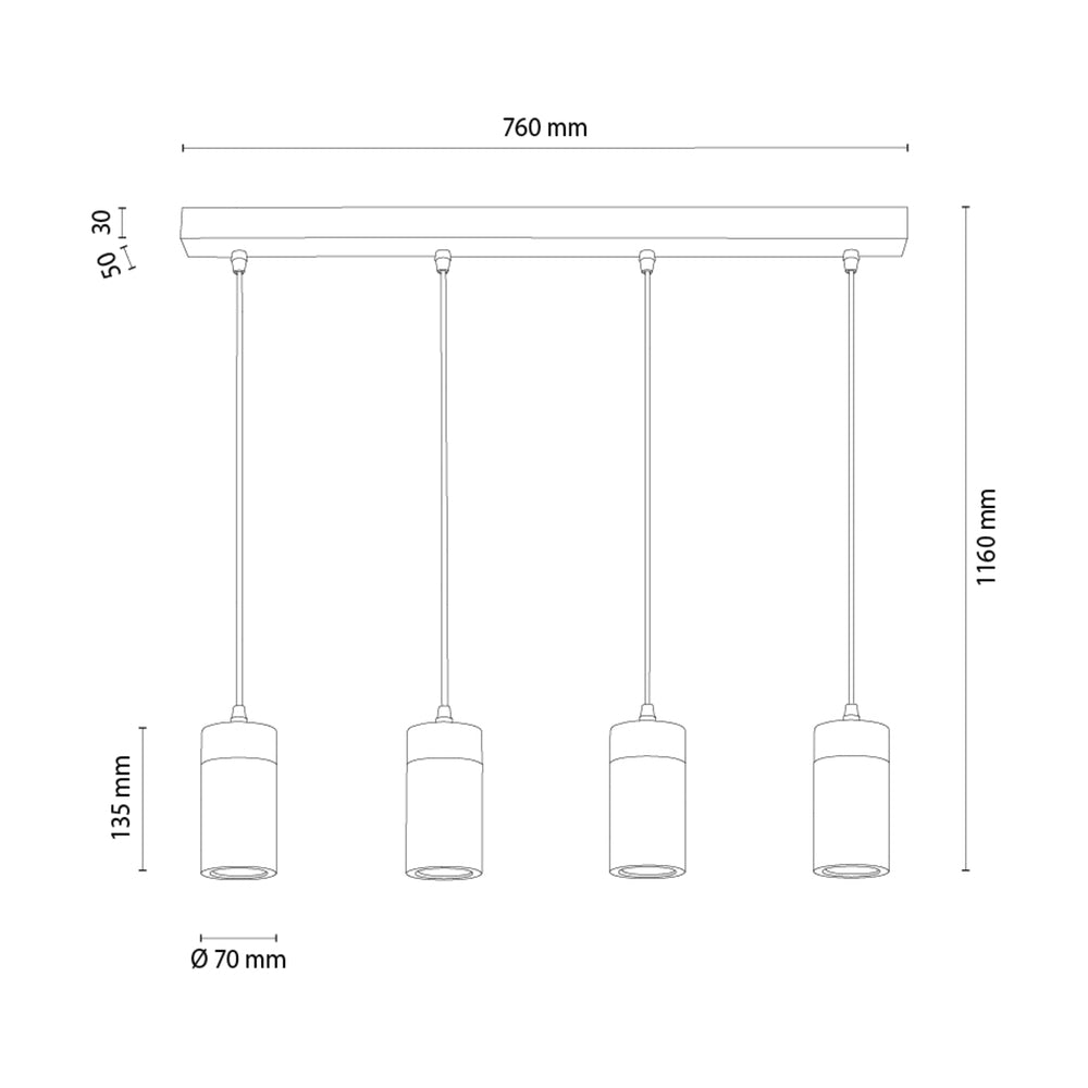 Suspension 4 lampes | ARTEMIS