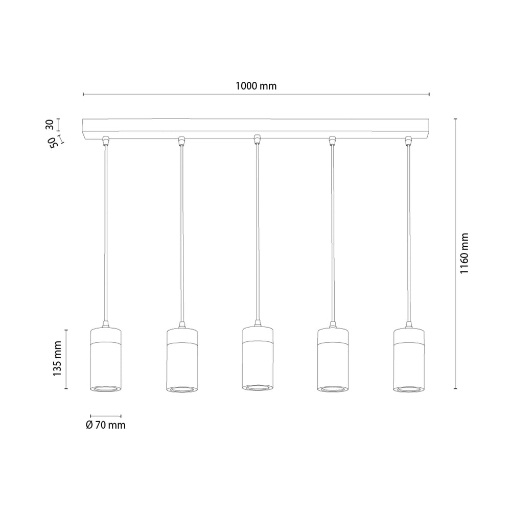 Suspension 5 lampes | ARTEMIS