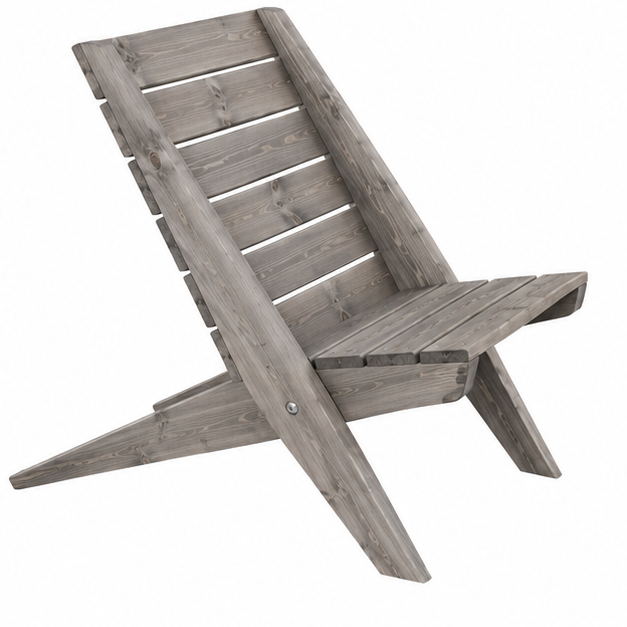 Chaise de jardin en pin huilé gris - Ecofurn