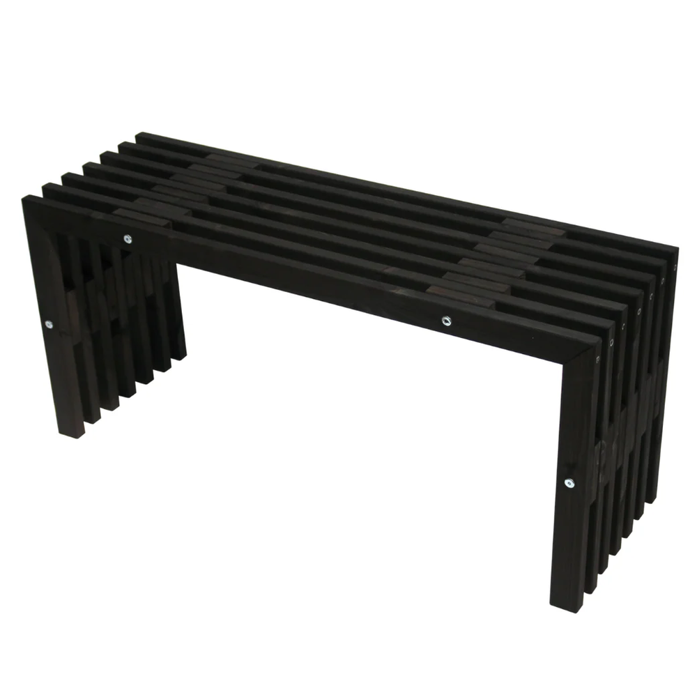 Banc de jardin 100 cm en pin huilé noir - Ecofurn