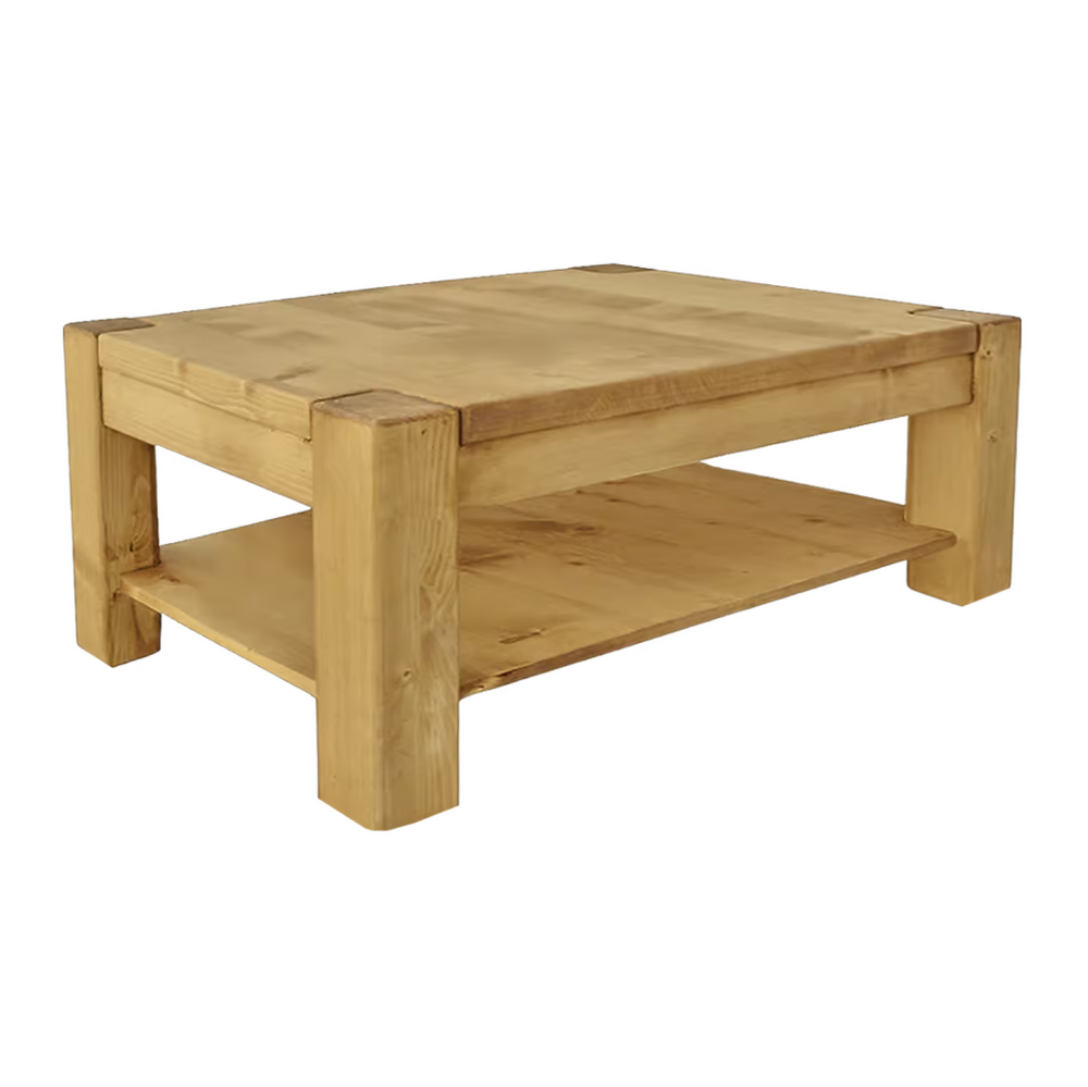 Table basse rectangulaire 100 x 50 cmen épicéa massif huilé miel | DIBONA