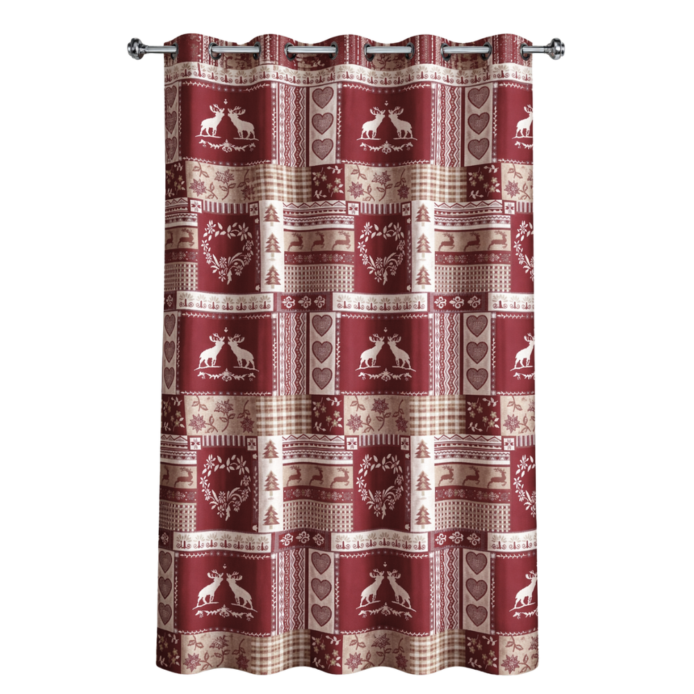 Rideau à oeillets style montagne Chambéry grenat