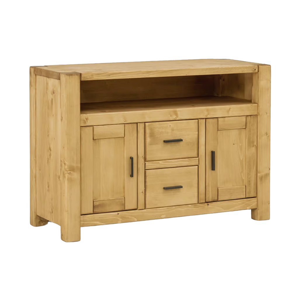 Commode Dibona 120 cm deux portes deux tiroirs en bois massif