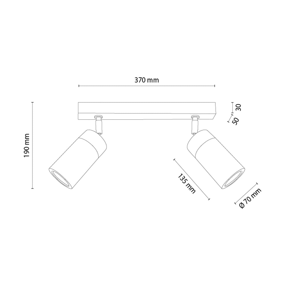 Lampe de plafond 2 lampes | ARTEMIS