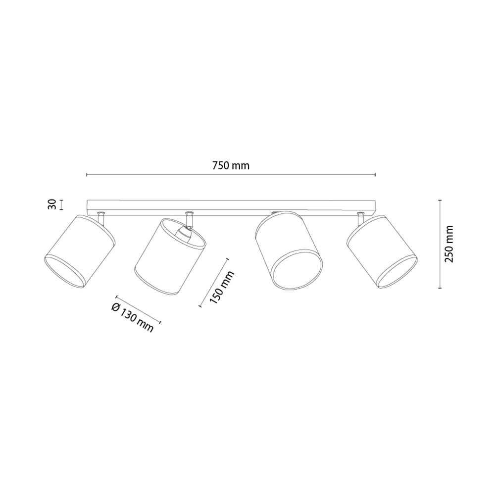 Lampe de plafond 4 lampes | DREVA