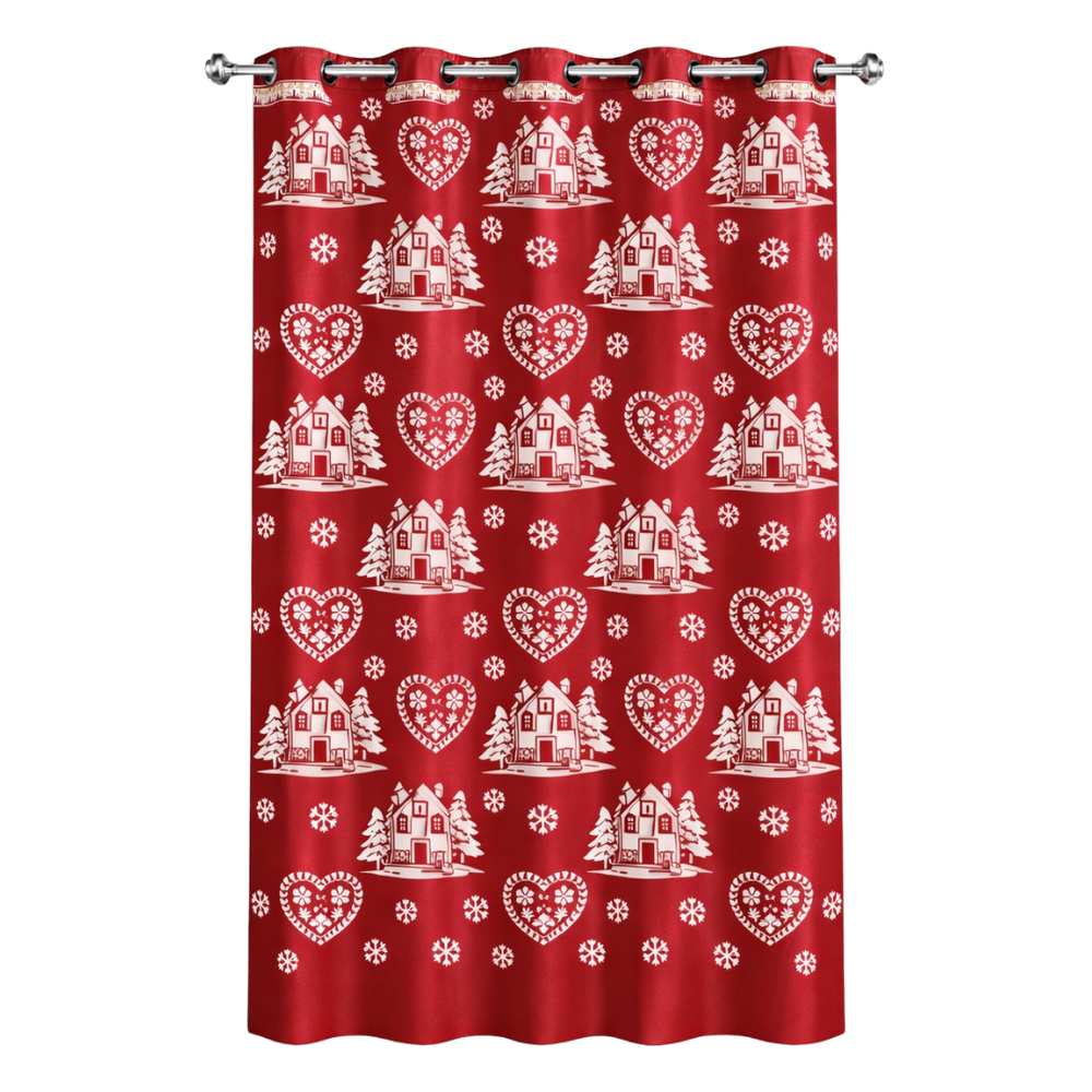 Rideau à œillets style montagne Courchevel rouge Aspin