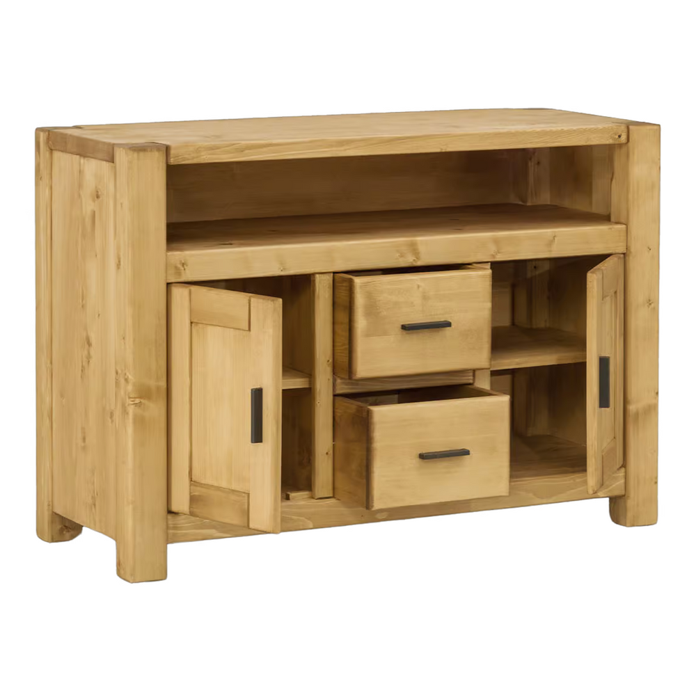 Commode Dibona 120 cm deux portes deux tiroirs en bois massif