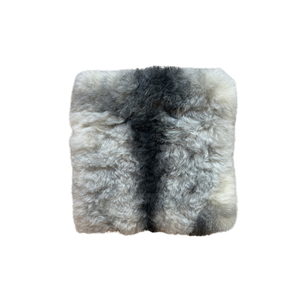 Galette de chaise fourrure gris