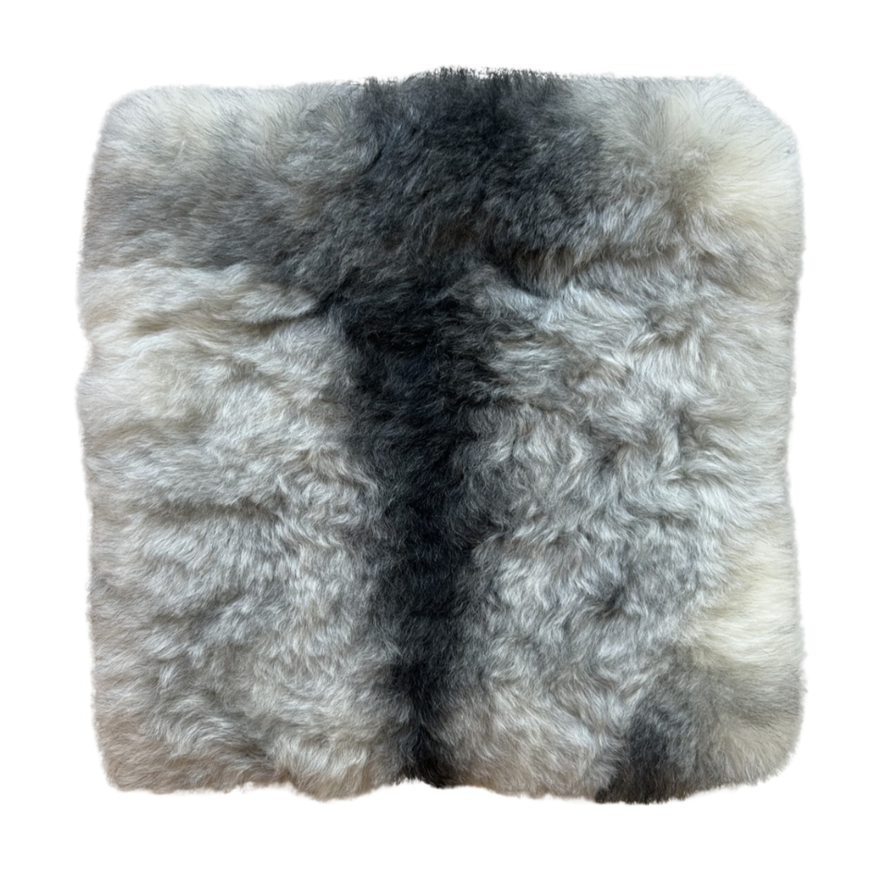 Galette de chaise fourrure gris