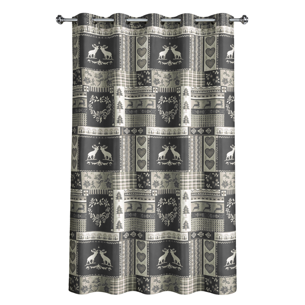 Rideau à œillets style montagne Chambéry taupe