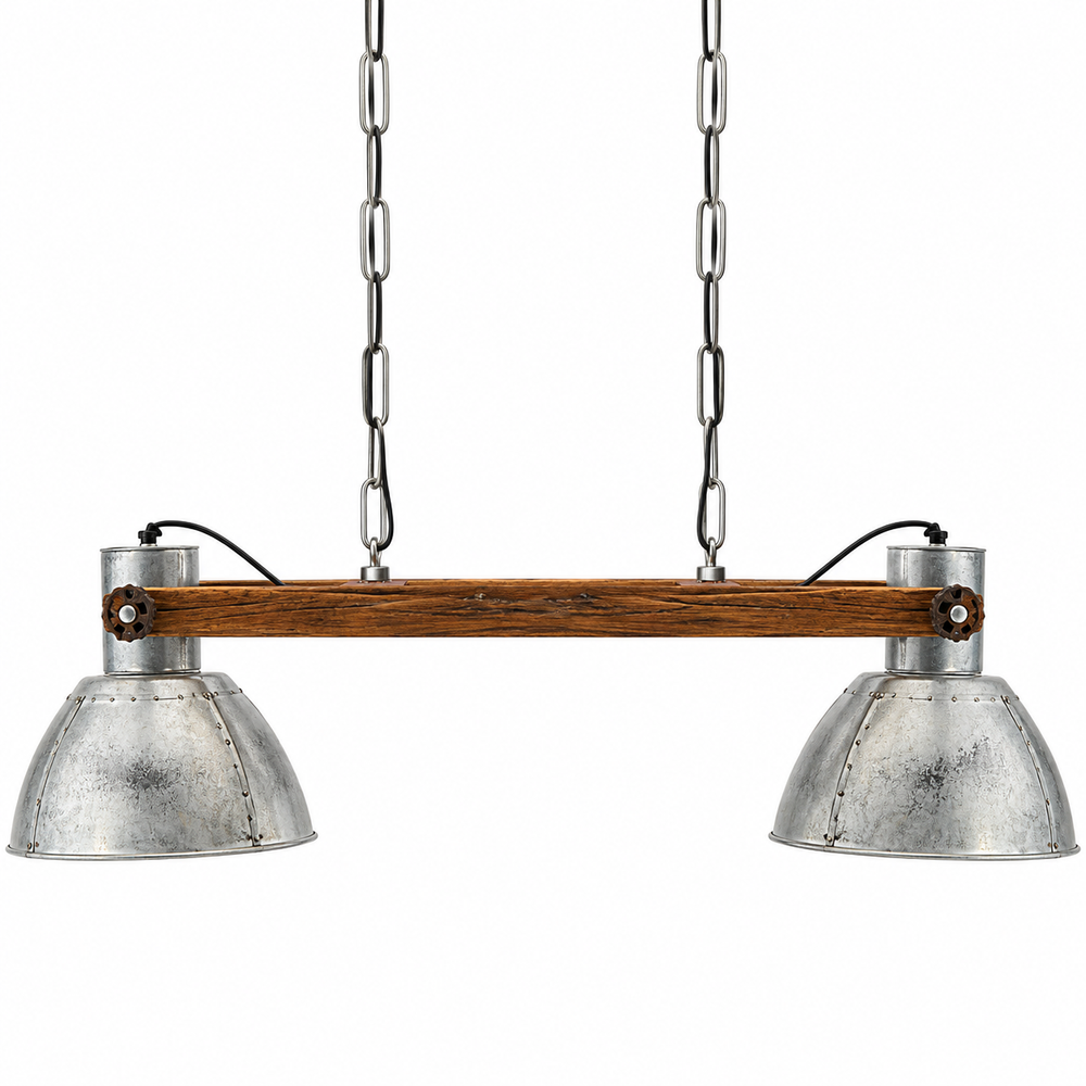 Suspension industriel en bois recyclé et métal | INDU