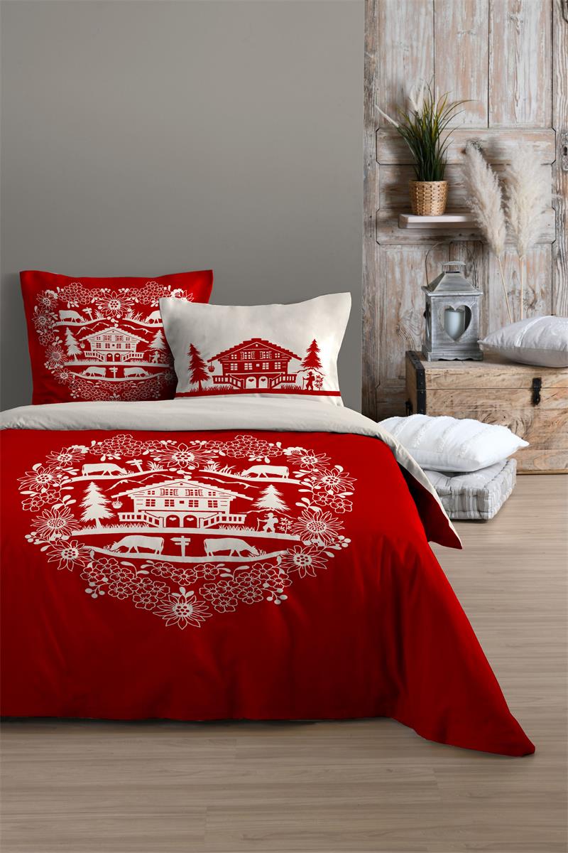Housse de couette 240 x 220 cm Valloire rouge