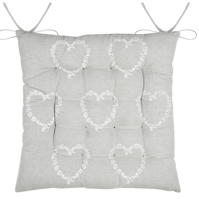 Galette de chaise ARBIN coeurs naturel