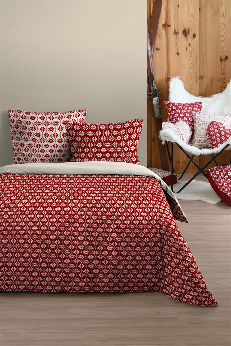 PARURE HOUSSE DE COUETTE VALGENIS ROUGE 260x240