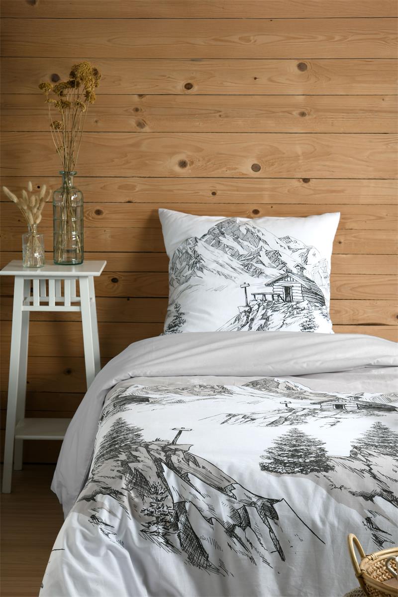 Housse de couette 140 x 200 cm Refuge gris