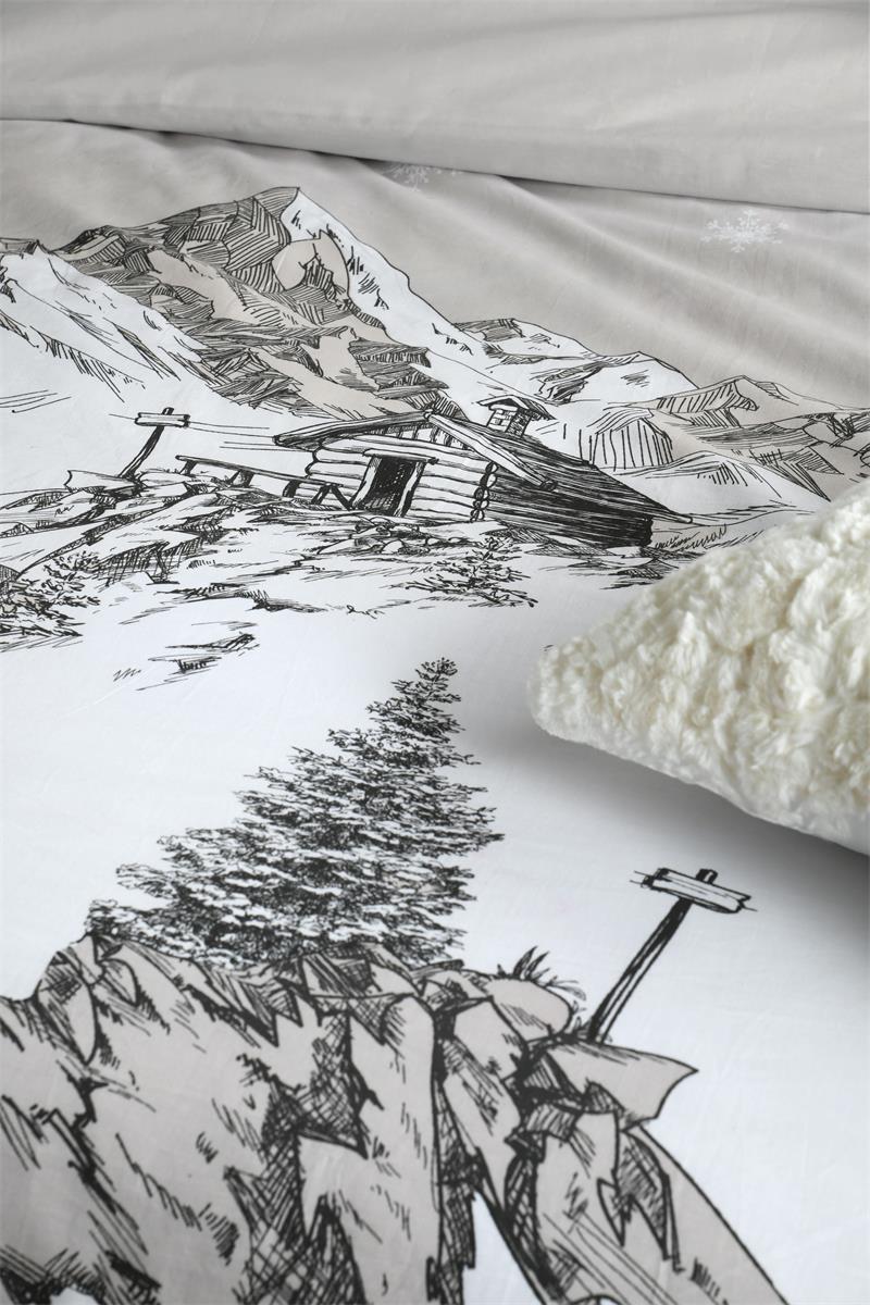 Housse de couette 140 x 200 cm Refuge gris