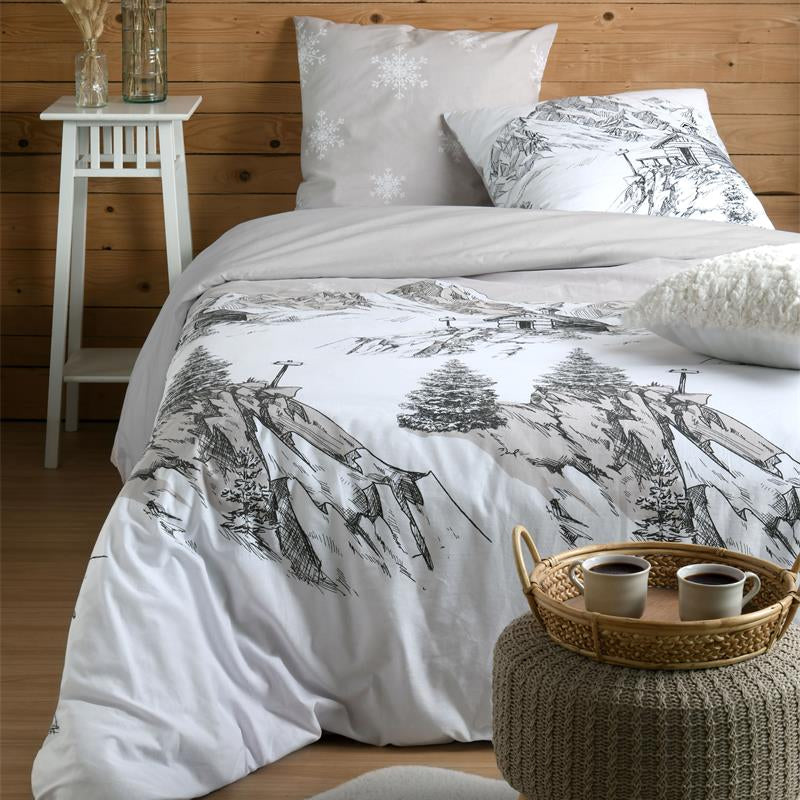 Housse de couette 260 x 240 cm Refuge gris