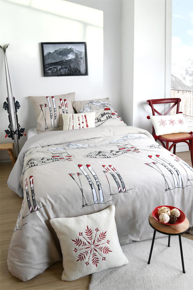 Housse de couette 140 x 200 cm Alpes naturel