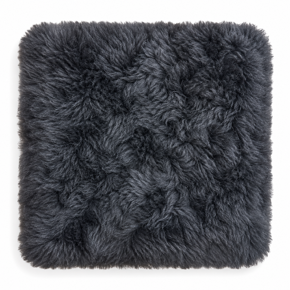 Galette de chaise fourrure marron