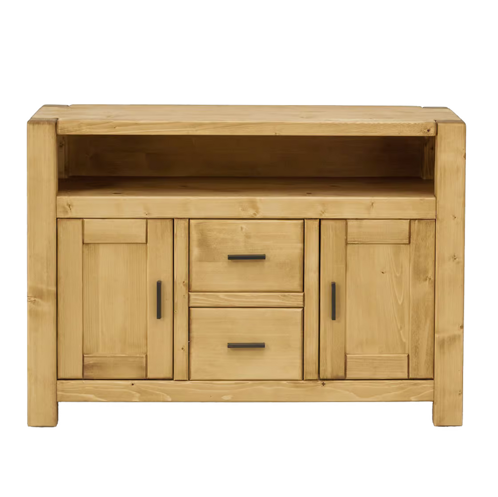 Commode Dibona 120 cm deux portes deux tiroirs en bois massif