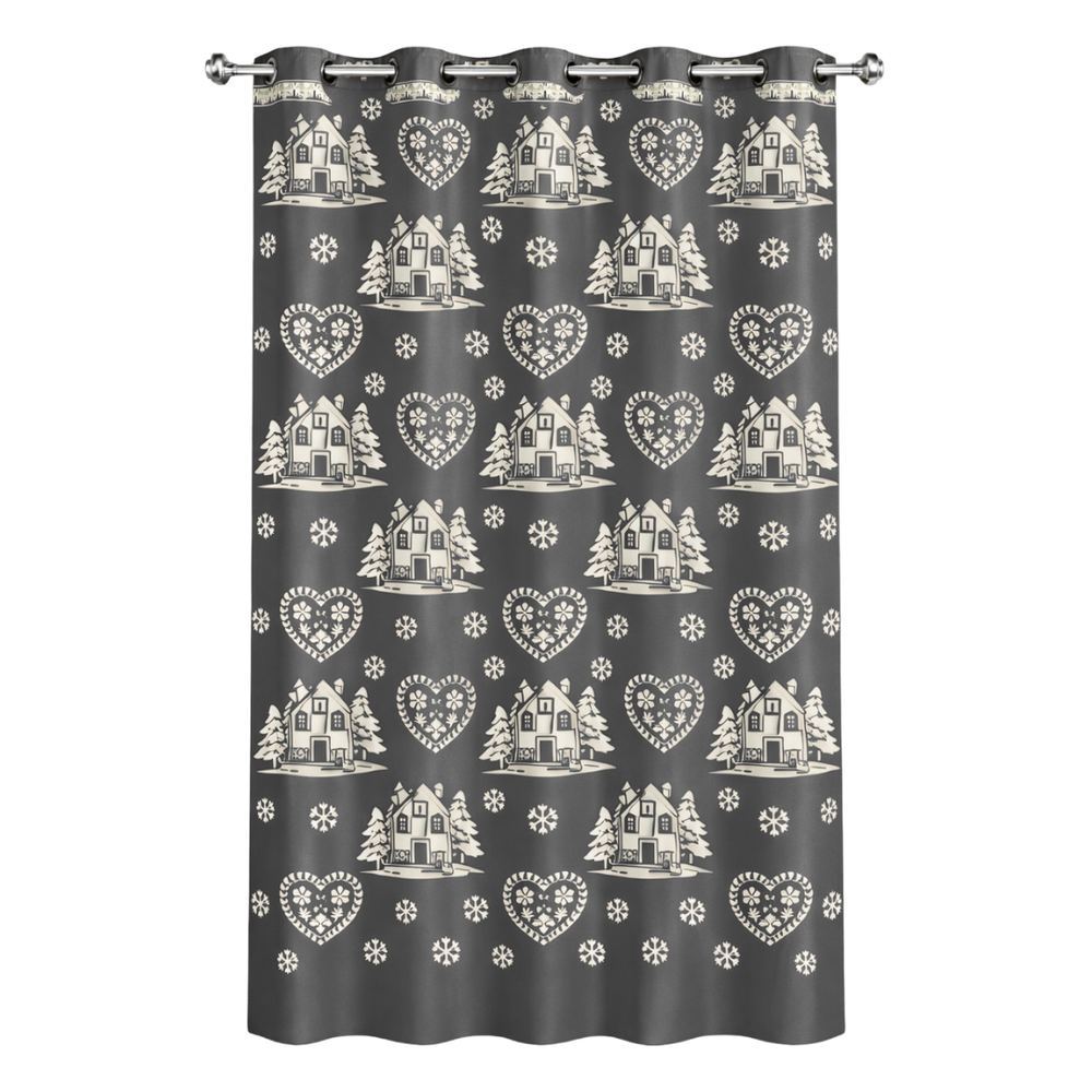 Rideau à oeillets style montagne Courchevel gris taupe Aspin