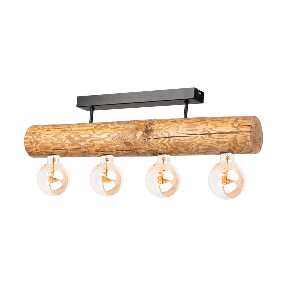 Plafonnier pin miel CORE 4 ampoules