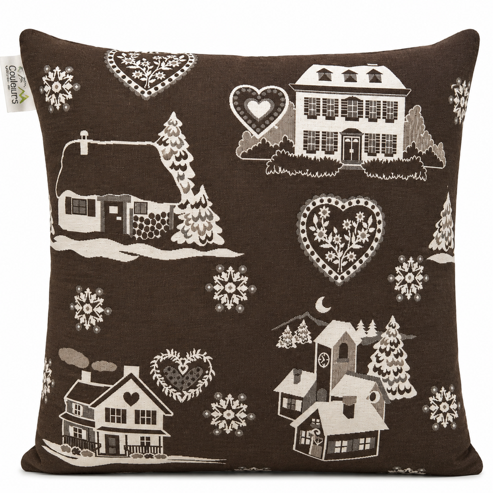 Coussin carré 40 x 40 cm Sapin marron Aspin