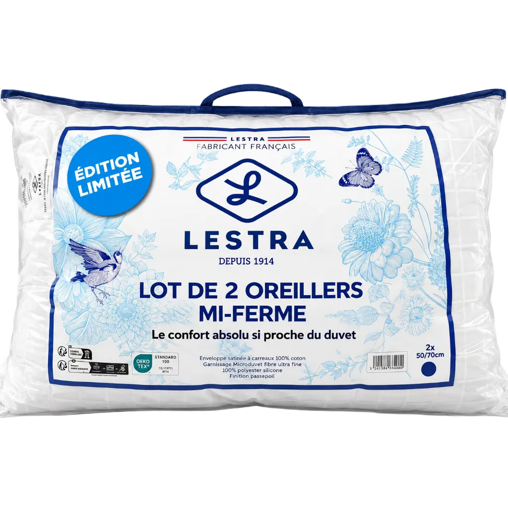 Lot 2 Oreillers Edition Limitée 50x70 cm